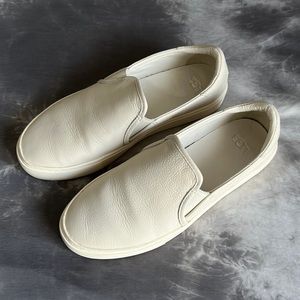 UGG Jass Lifestyle Slip On Sneakers Leather White Women's Size 8.5 1105712